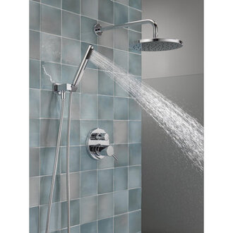 Modern Raincan Round Shower System Rain Shower Head with Handheld Spray Shower Faucet Set