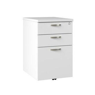 Easy Office 3-Drawer Mobile Vertical Filing Cabinet Color: White