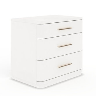 Continental 3 - Drawer Nightstand Color: Lino Bianco