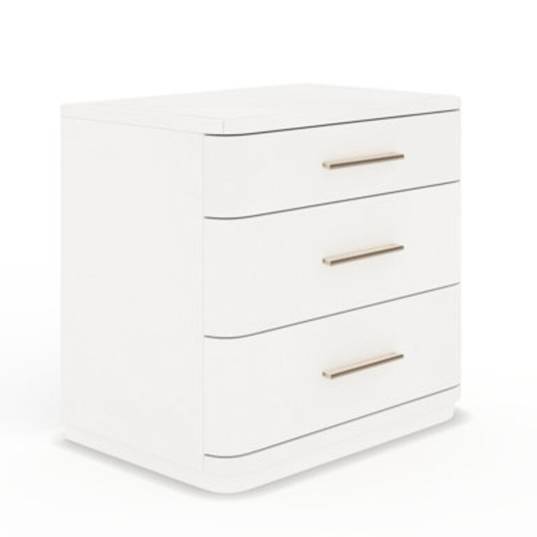 Continental 3 - Drawer Nightstand Color: Lino Bianco