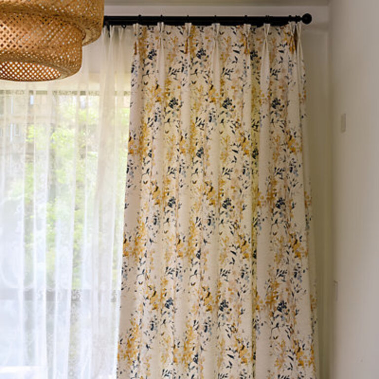 Susanna Linen Room Darkening Pair Curtain Color: Yellow, Size per Panel: 50" W x 108" L