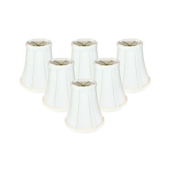 Royal Designs True Bell Basic Lamp Shade, Flame Clip Fitter -  Set Of 6 Color: White