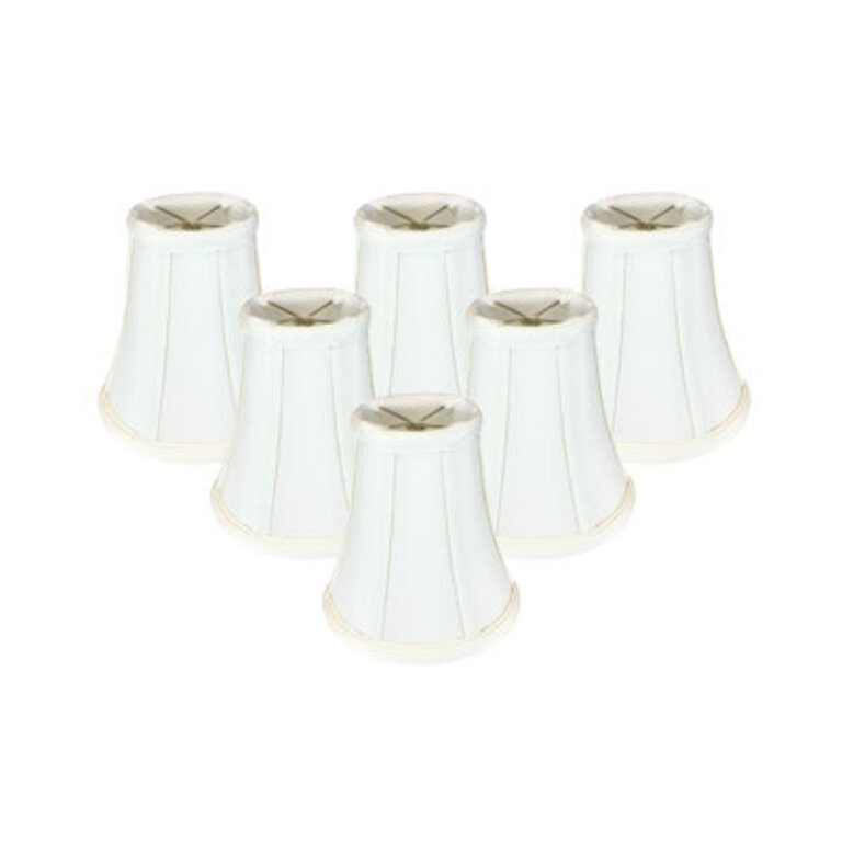 Royal Designs True Bell Basic Lamp Shade, Flame Clip Fitter -  Set Of 6 Color: White