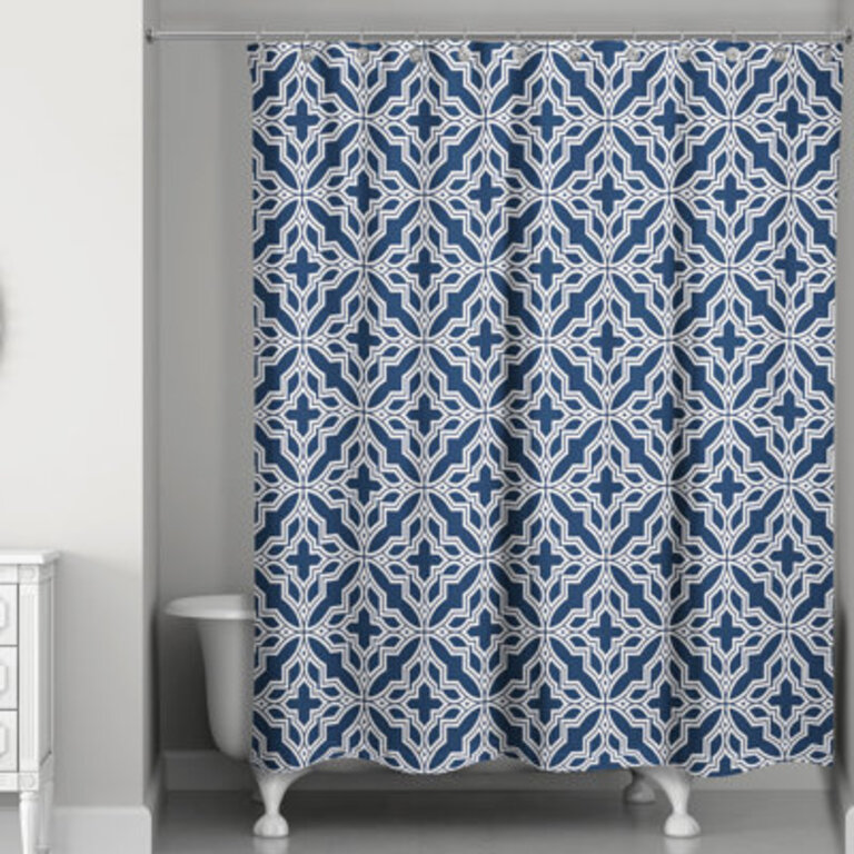 Geometric Single Shower Curtain