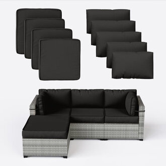 9-Piece Outdoor 3 Cushion Cover Set Set Of 3 Seats  5 Backs 1 Footrest Only Covers