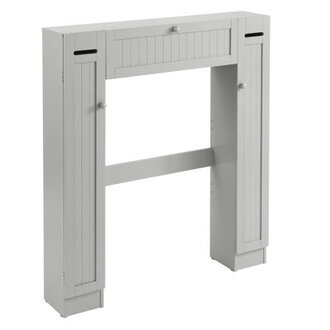 Jordane 34.5" W x 38.3" H x 6.5" D Free-Standing Over-The-Toilet Storage Finish: Gray