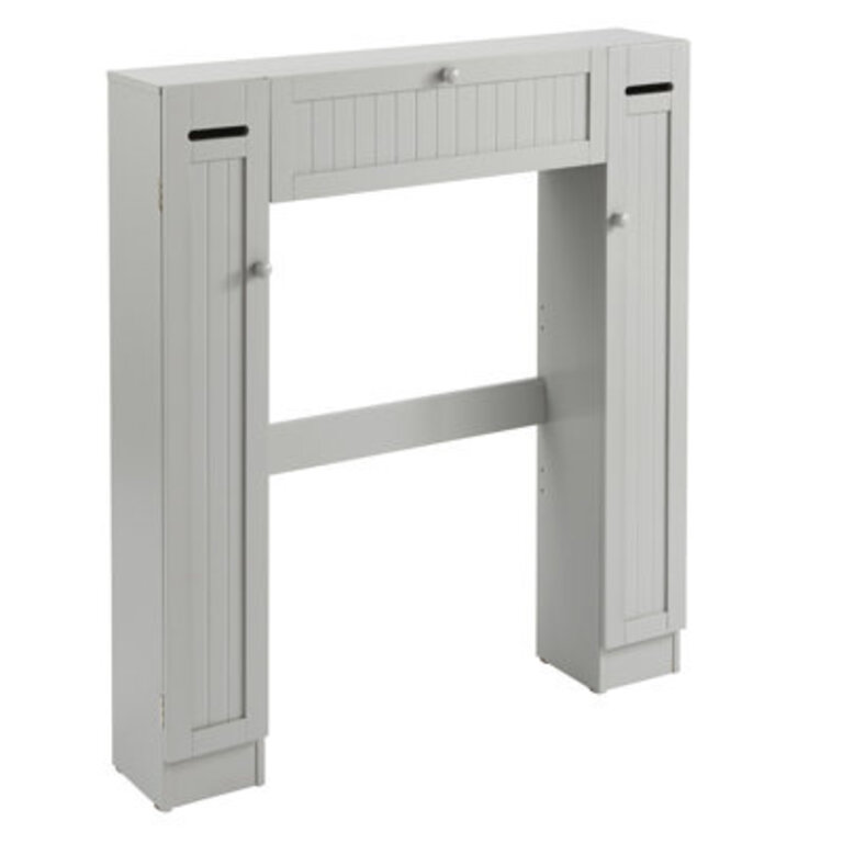 Jordane 34.5" W x 38.3" H x 6.5" D Free-Standing Over-The-Toilet Storage Finish: Gray