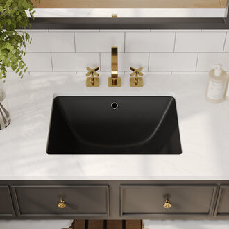 DeerValley Ursa Undermount Bathroom Sink 18 X 13 Rectangular Vitreous China with Overflow