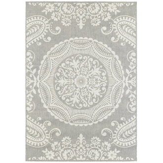Candace Floral Gray/Cream Indoor/Outdoor Area Rug Rug Size: Rectangle 8' x 10'