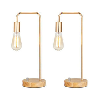Gold Bedside Lamp,two Metal Lamps,no Bulbs,gold Base Finish: Gold