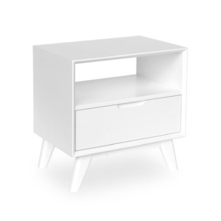 Solid + Manufactured Wood Nightstand Color: White