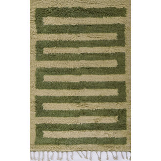 Essi Geometric Handmade Wool Green/Tan Area Rug Rug Size: Rectangle 9' x 12'