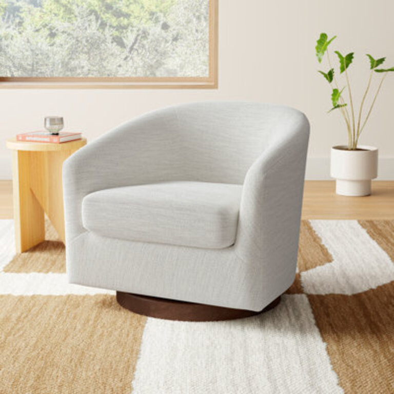 Bennett Upholstered Swivel Barrel Chair