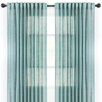Misenheimer Solid Semi-Sheer Rod Pocket Curtain Panels Curtain Color: Teal, Size per Panel: 52" x 63"