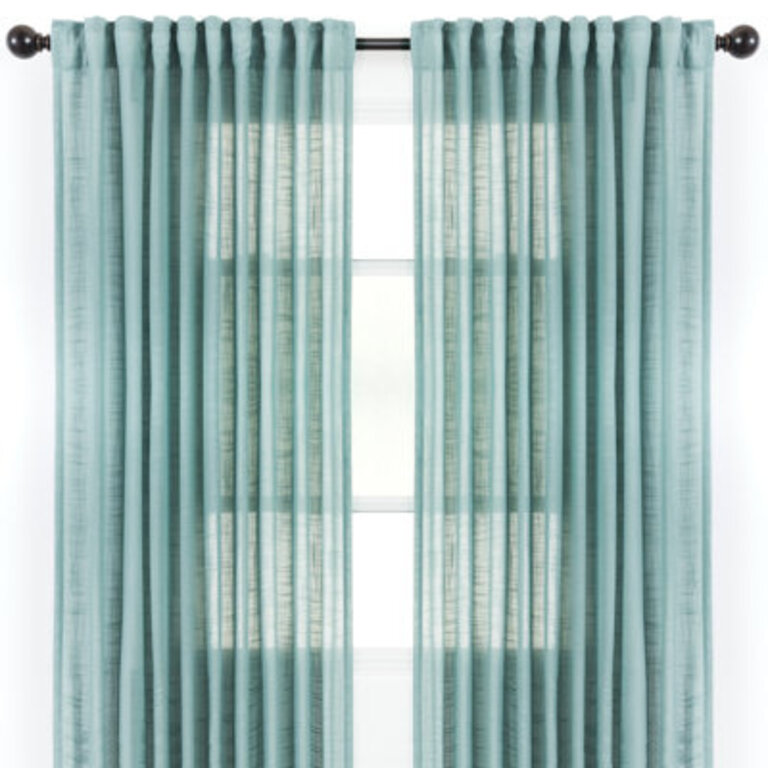 Misenheimer Solid Semi-Sheer Rod Pocket Curtain Panels Curtain Color: Teal, Size per Panel: 52" x 63"