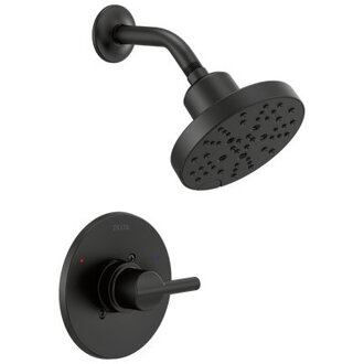 Nicoli Single-Function Shower Faucet Set, Shower Trim Kit with H2Okinetic Shower Head and Valve Finish: Matte Black