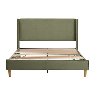 Luxury Modern Wingback Corduroy Upholstered Bed