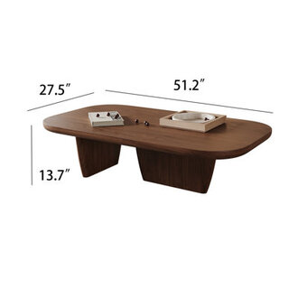 51 Modern Minimalist Double Leg Solid Wood Rectangular Coffee Tables For Living Room