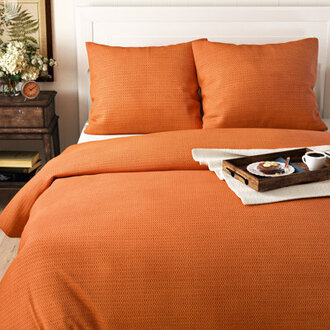 Felix Standard Cotton 3 Piece Duvet Cover Set Size: Queen Duvet Cover + 2 Standard Pillowcases, Color: Rust