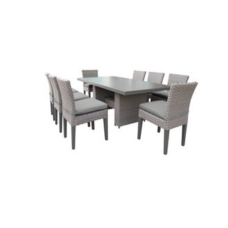 Amjad 9 Piece Dining Set with Cushions