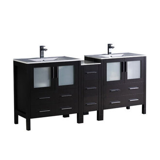 Fresca Torino 72" Free-Standing Double Sink Bathroom Vanity Set Base Finish: Espresso