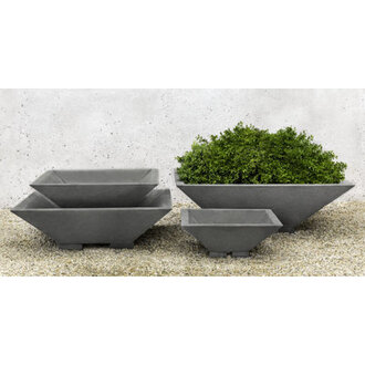 Square Zen Bowl Cast Stone Pot Planter Color: Alpine Stone, Size: 7" H x 24" W x 24" D
