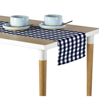 Ines  Picnic Check Milliken Signature Table Runner Size: 72" L x 12" W, Color: Navy