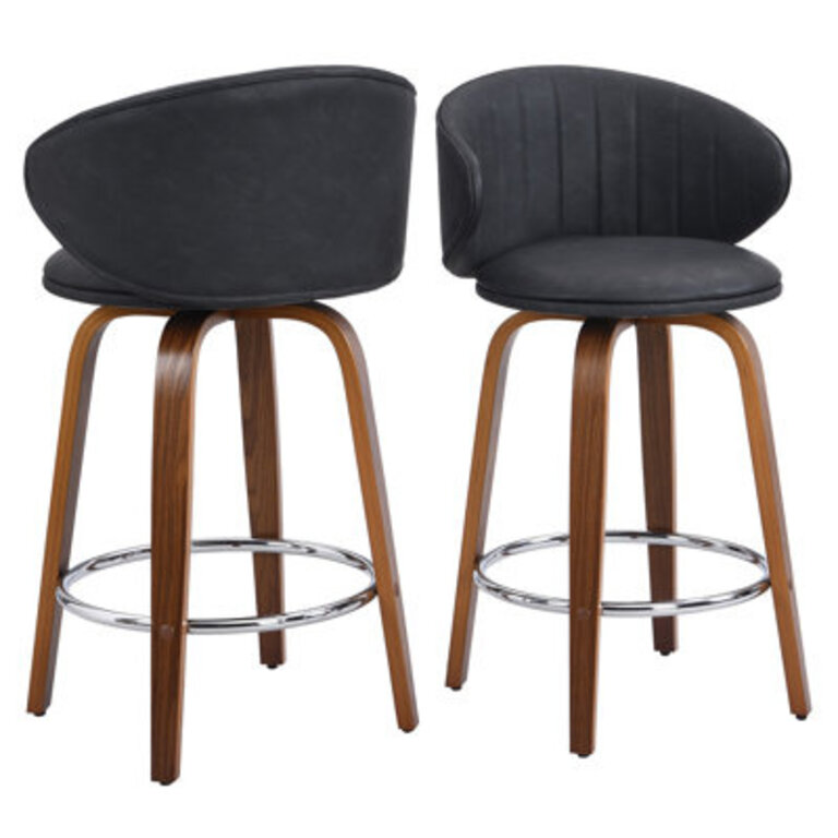 26'' Swivel Bar & Counter Stool Upholstery: Gray