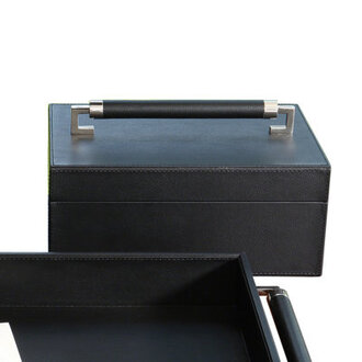 Wrapped Leather Handle Box Color: Black