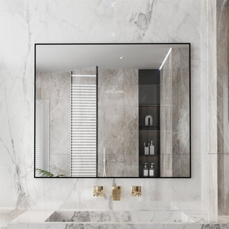 Lesamuel Wall Mounted Vanity Mirror w Aluminum Frame for Bedroom Entryway Living Room