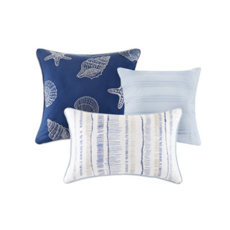 Marina 6 Piece Printed Quilt Set with Throw Pillows