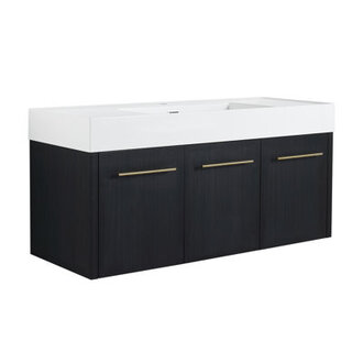 48 Inch Wall-Mounted Bathroom Vanity with Sink, Thick Edged Resin Basin