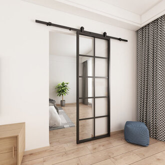 Glass Modern Barn Door Size: 30" x 84"