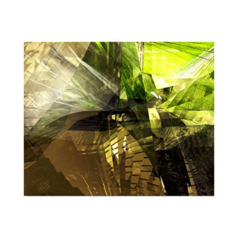 Chartreuse And Brown' By Scott J. Menaul Art On Aluminum Metal Size: 32'' H x 40'' W x 1.5'' D