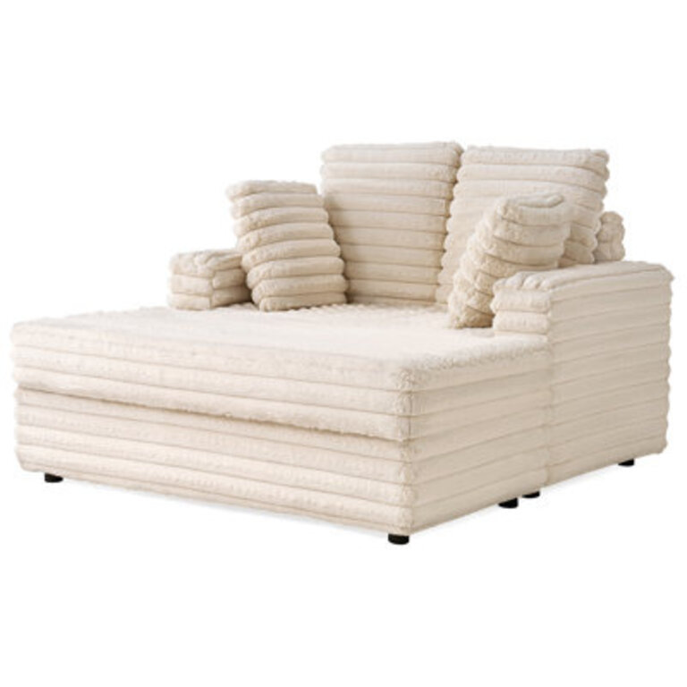 Bahi Upholstered Chaise Lounge Sofa Bed Indoor With Throw Pillows And Armrests Plush Chair Bed For Living Room Sleeper Chair