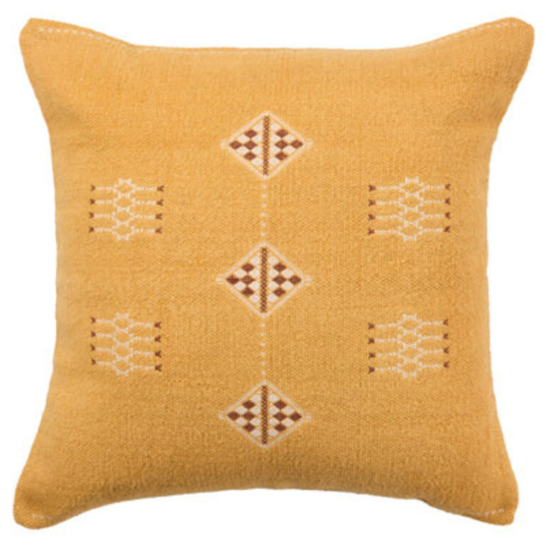 Jaipur Living Nufisa PUB06 Handmade Tribal Yellow And White Poly Filled Pillow 22