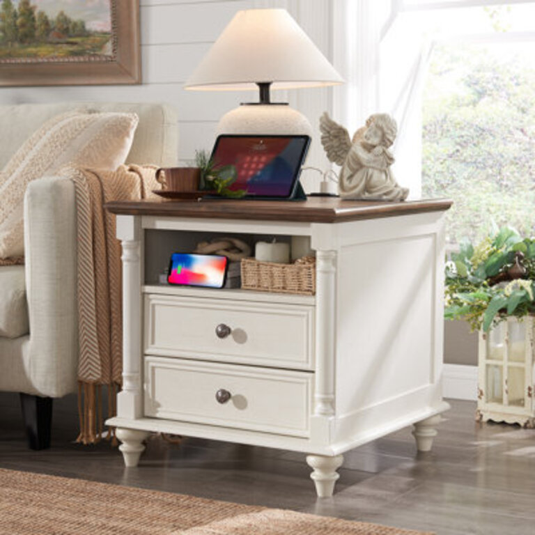 East Hampton 2 - Drawer Nightstand in Cerused Linen