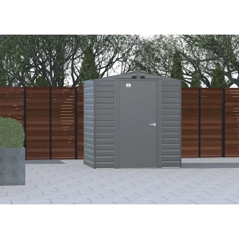 Select Steel Storage Shed Steel Storage Shed, 6X5, Charcoal