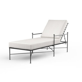 Lucier Outdoor Wrought Iron Chaise Lounge
