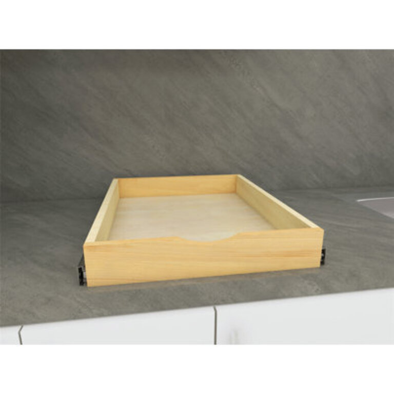 Daiona Solid Wood Pull-Out Drawer Box  21 Deep Cabinet Organizer in Multiple Widths Out Tray with Brackets