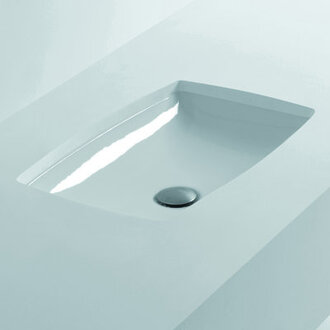 WS Bath Collections H10 126 White Ceramic Rectangular Bathroom Sink
