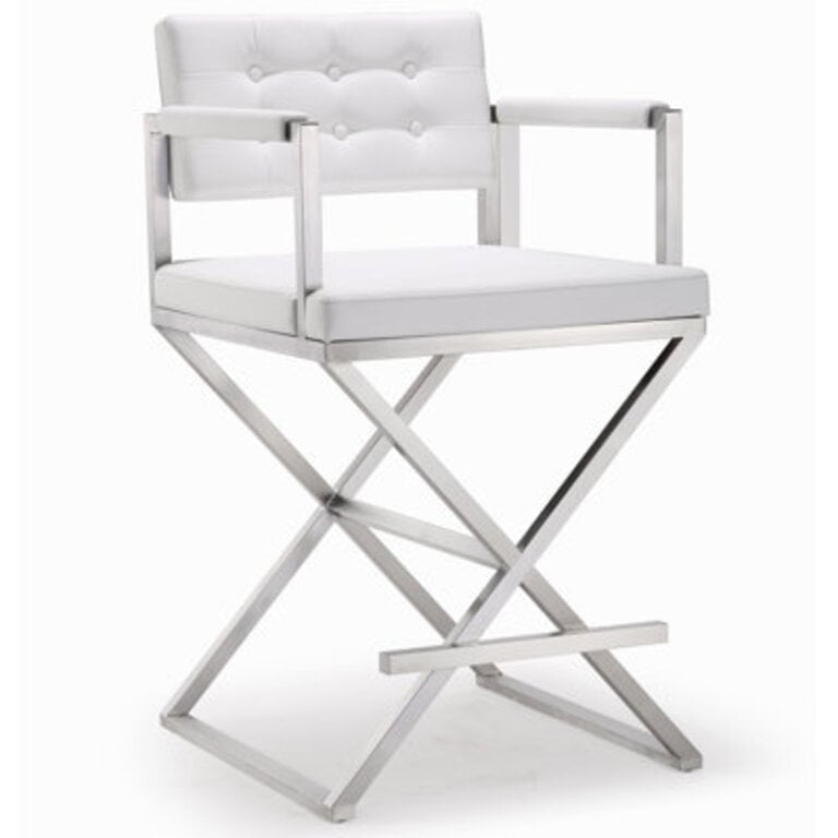 Molewski Upholstered Counter Stool with Metal Frame