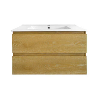 Cove Wall Mounted Bathroom Vanity with Ceramic Sink Top Fully Assembled Floating Bathroom Cabinet