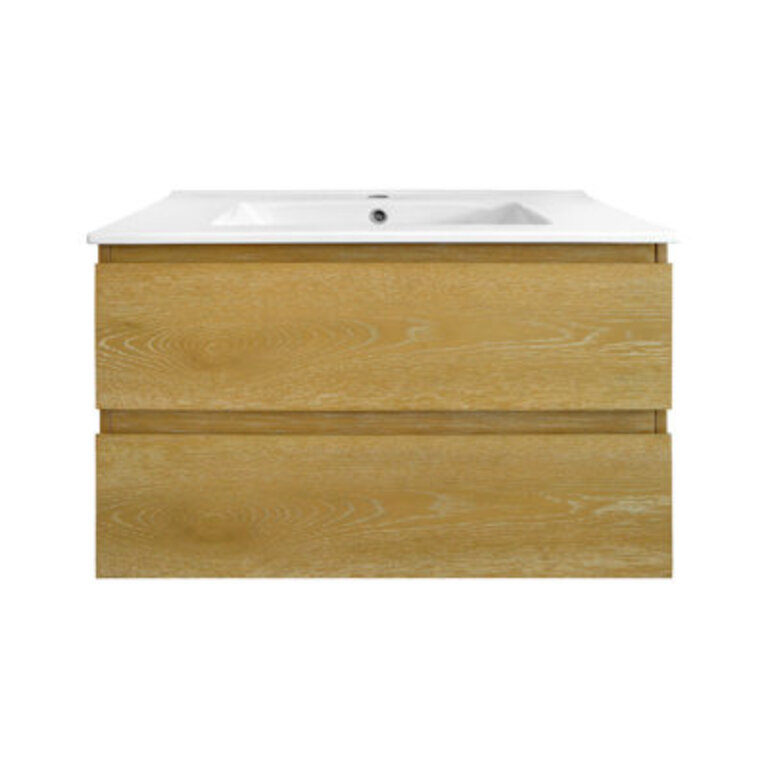 Cove Wall Mounted Bathroom Vanity with Ceramic Sink Top Fully Assembled Floating Bathroom Cabinet
