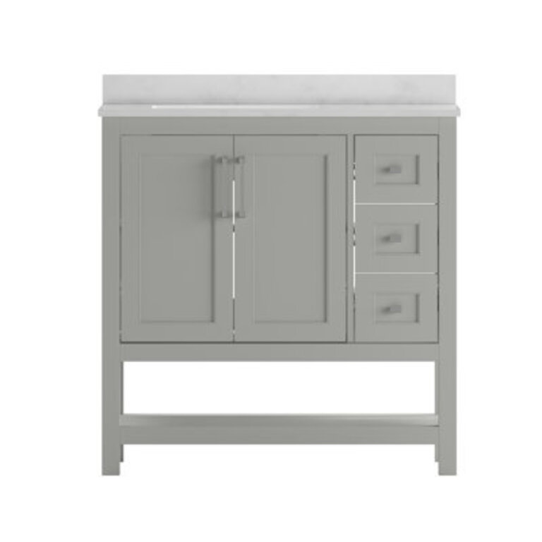 Caniya 36 Single Bathroom Vanity with Sink Cabinet Open Storage Shelf and Storage Drawers