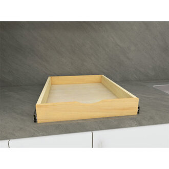 Daiona Solid Wood Pull-Out Drawer Box  21 Deep Cabinet Organizer in Multiple Widths Out Tray with Brackets