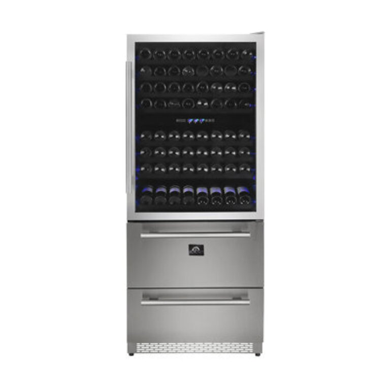 144 Bottle and 200 Can Capraia Triple Zone Freestanding Wine Refrigerator