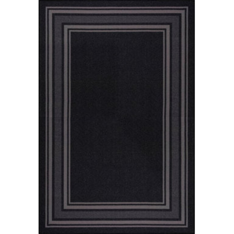 Raceland Black Non-Slip Area Rug