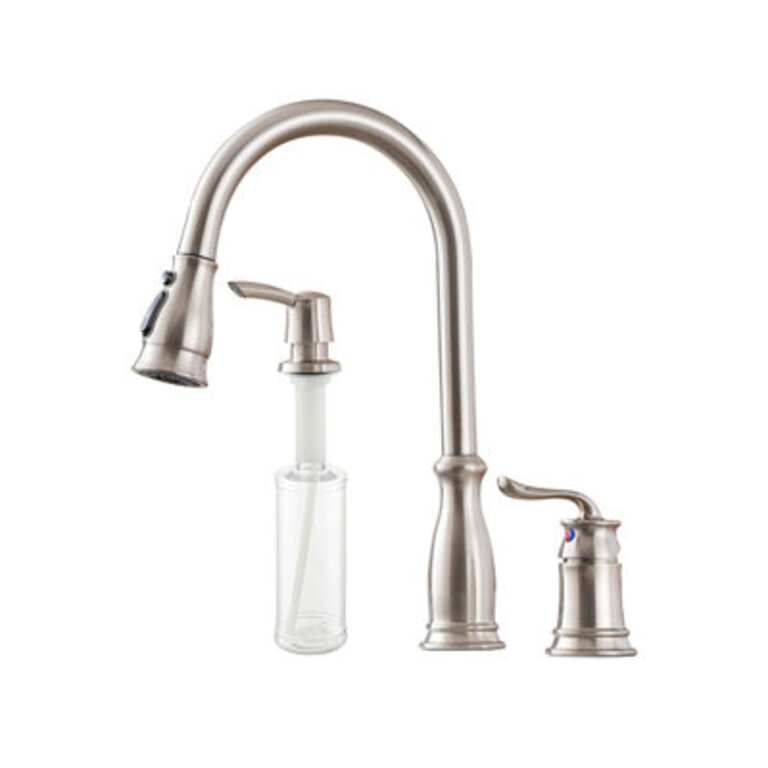 Boyel Living Pull Down Kitchen Faucet with Soap Dispenser