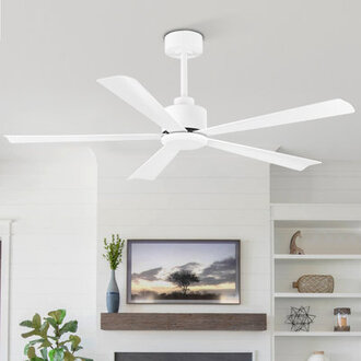 Ilze 52 5-Blade DC Motor IndoorCovered Outdoor Lightless Ceiling Fan with Remote Control